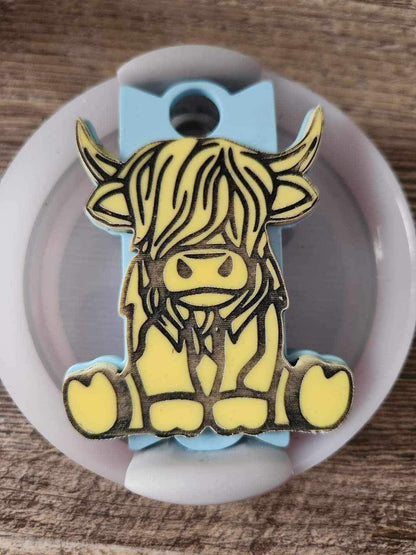 Highland cow tumbler topper