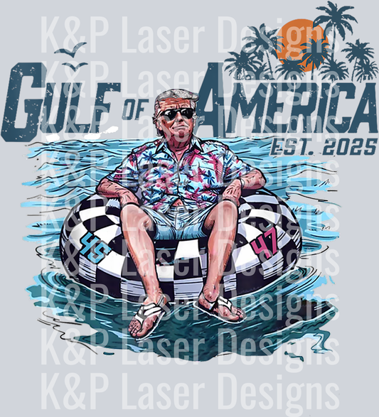 Retro Gulf Of USA America Est 2025 American Flag Gulf Mexico T-Shirt